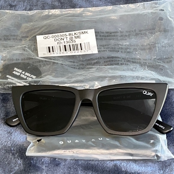 Quay Australia DON’T @ ME Sunglasses Black Smoke 111 - Picture 1 of 5